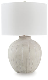Bay Furniture Gallery - Ashley Furniture - Calbert Lighting - Poly Table Lamp (1/CN) / Warm Gray - L235824